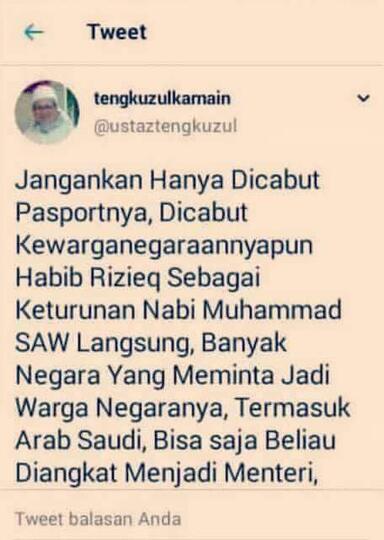 Visa Habib Rizieq di Saudi Habis Juli, Tak Lagi Punya Izin Tinggal