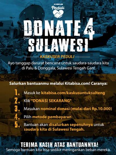Beramal untuk Korban di Palu dan Donggala, Bersama KASKUS