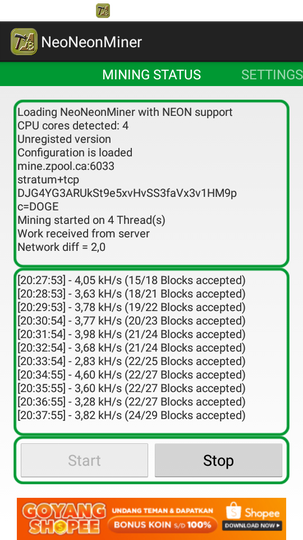 Cara Mining Di Android