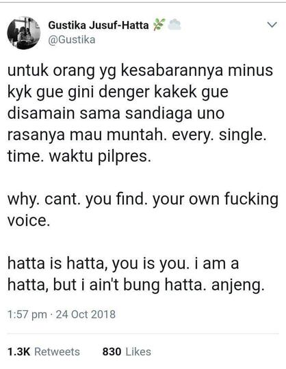 Saat Cucu Bung Hatta Protes Kakeknya Disamakan dengan Sandiaga