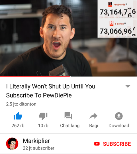 PewDiePie vs T Series : The Great Youtube War !!!