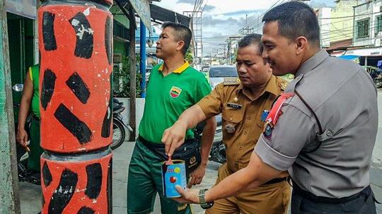 Muspika Percutseituan Cat Hitam Fasilitas Umum yang Diwarnai Loreng Ormas