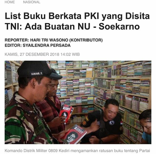 Razia Buku Di Duga Komunis !! Itu Semua Untuk Apa ??
