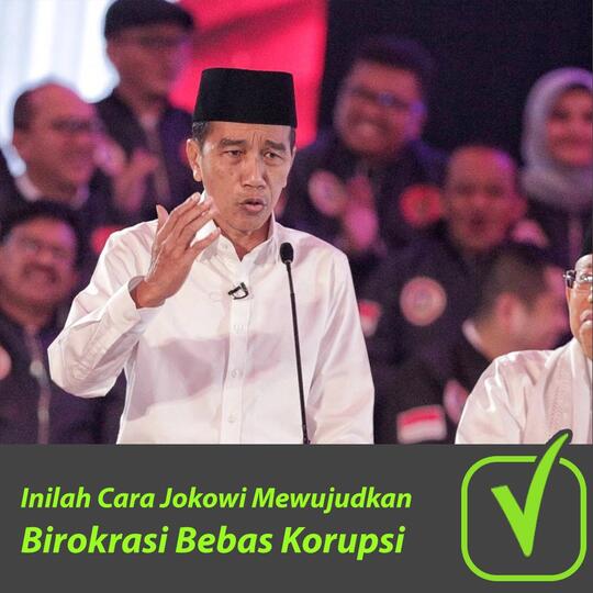 Debat Capres, Jokowi Beberkan Cara Wujudkan Birokrasi Bebas Korupsi