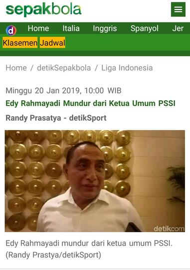 Edy Rahmayadi Mundur Sebagai Ketum PSSI
