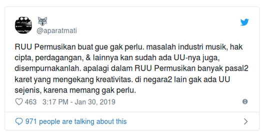 Jika kami bersama, nyalakan tanda bahaya. #tolakruupermusikan