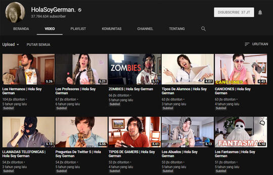 10 Top YouTuber dengan jumlah subscribers terbanyak di Dunia tahun 2019. Cekidot!