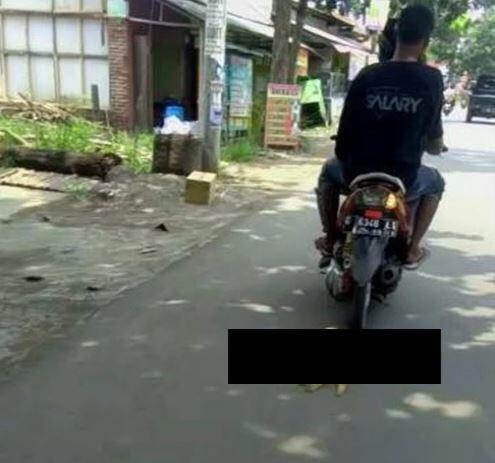 Ngeri! Di Pekalongan Terekam Orang Seret Kucing Pakai Motor