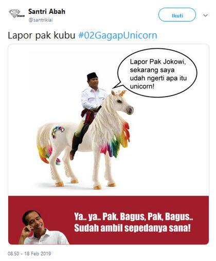 Gara-gara Prabowo Gagal Paham, Netizen Ramai Bikin Meme Unicorn