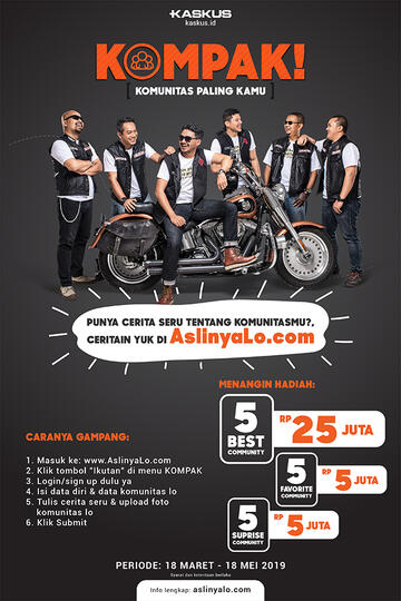 Daftarkan komunitas motor kamu, dan dapatkan hadiah ratusan juta dari KASKUS