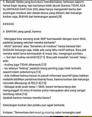 Apakah #JusticeForAudrey Hanyalah Hoax Belaka ?