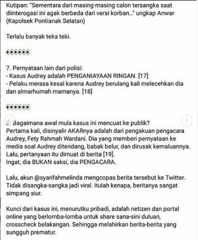 Apakah #JusticeForAudrey Hanyalah Hoax Belaka ?