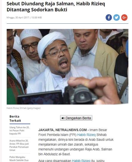 Rizieq: Setop Kebohongan, Bangsa Butuh Kejujuran Pemimpin