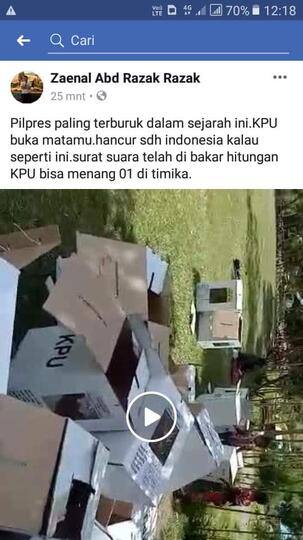 Pembakaran Kotak dan Surat Suara di Puncak Jaya Hasil Pemilu Sistem Noken