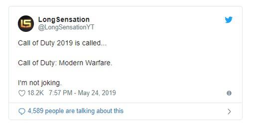 Seri Terbaru Franchise CALL OF DUTY Hanya Akan Bernama "Modern Warfare"