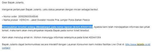 Surat Pembaca kepada Lazada Indonesia : Kembalikan dana saya!