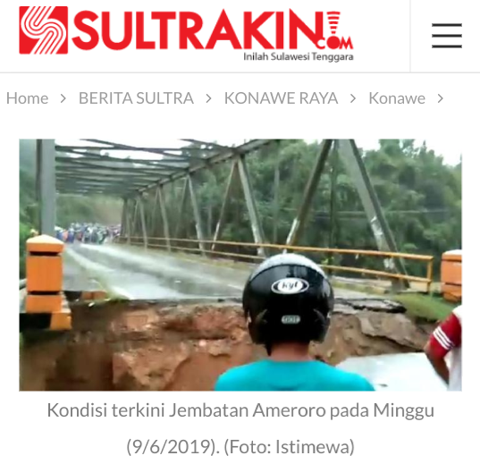 Sultra Kebanjiran Jembatan Longsor
