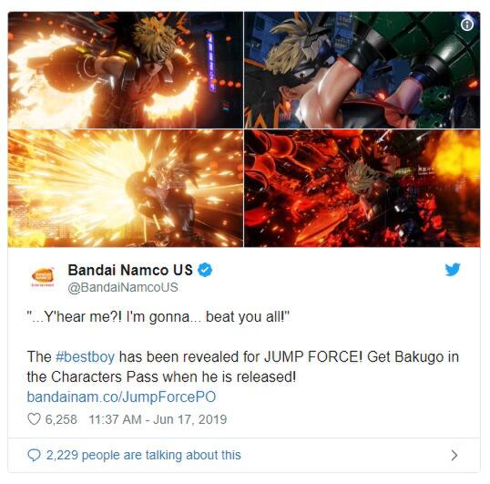 BOOM!!!, Bakugo dari My Hero Academia Resmi Ditampilkan