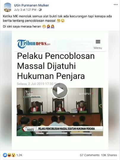 Putusan MK Abaikan Adanya Kecurangan Pencoblosan Surat Suara Secara Massal di Nias?