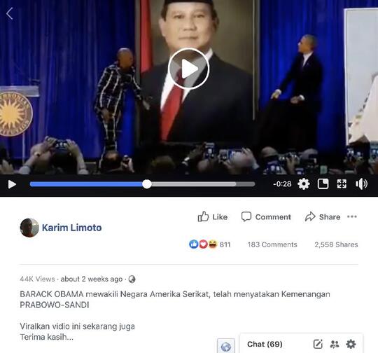 Benarkah Barack Obama Telah Menyatakan Kemenangan Untuk Prabowo-Sandi?