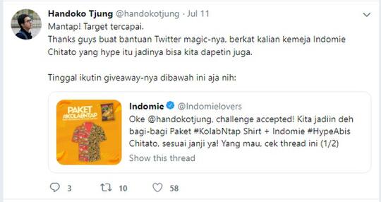 Geger Indomie Bagi-bagi Paket #KolabNtap Gara-gara orang Ini, #HypeAbis Gan!
