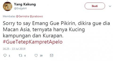Pakai Tagar #GueTetepKampretApelo, Akun Gerindra Dicaci Pendukung Sendiri