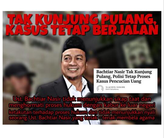 Terjerat Kasus Hukum, Bachtiar Nasir Ternyata Bernyali Kecil