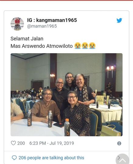 Arswendo Atmowiloto Meninggal Dunia