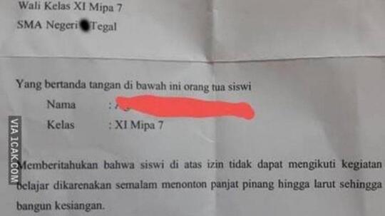 Viral, Alasan Tidak Masuk Sekolah Siswi SMA Di Tegal Ini Jujur Banget! Bikin Senyum
