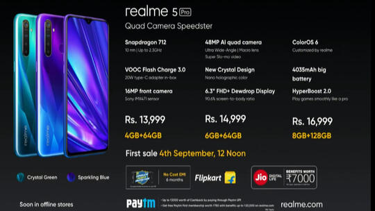 Spek dan Harga Realme 5 & 5 Pro