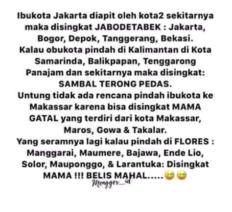 Ibukota Boleh Pindah Ke Kalimantan, Asal Bapakkota Jangan Pindah Ke Hatimantan.