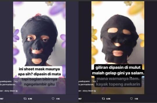 RECEH! Lebih Mirip Topeng "AWKARIN", Masker GADIS Ini Bikin Netizen Ngakak!