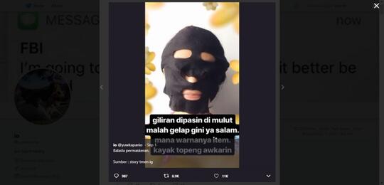 RECEH! Lebih Mirip Topeng "AWKARIN", Masker GADIS Ini Bikin Netizen Ngakak!