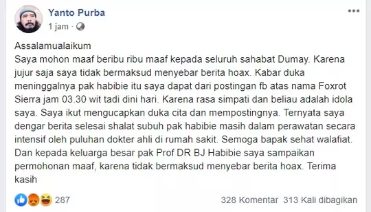 Mantan Presiden BJ Habibie Meninggal Dunia?