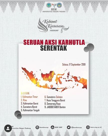 Peduli KARHUTLA, Himpunan Mahasiswa Sumatera Barat Lakukan Aksi G17S