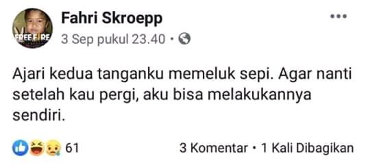 Viral Status Fb Fahri Scroeep Bocah yang Bikin Baper Muter-muter, Titisan Dilan Gan!
