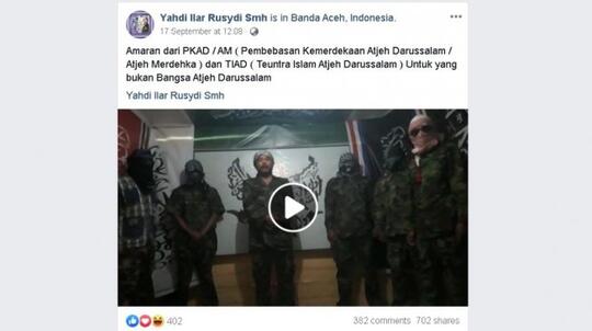 Viral Video Seruan Tentara Aceh Darussalam, Usir Semua Orang Non Aceh