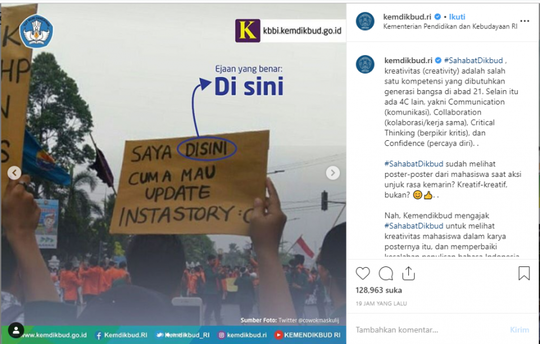 Unik, Kemendikbud Soroti Poster Pedemo yang Banyak Salah