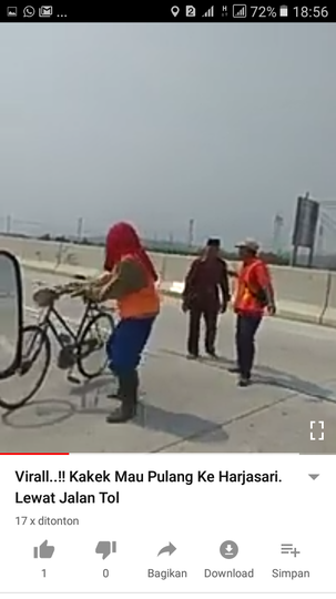 Heboh Video Kakek Bersepeda di Jalan Tol dengan Santuy Melawan Arus! Bahaya Enggak?