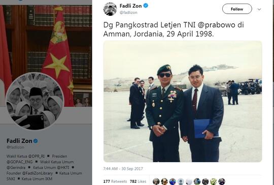 Fadli Zon Sudah Duduk di Kursi Empuk MPR Saat Demo Mahasiswa '98