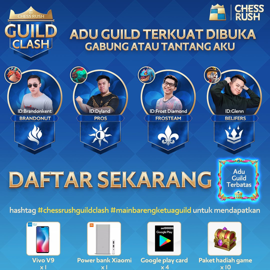 Persiapkan Guild-mu dan Tantang Guild Para Influencer di Chess Rush