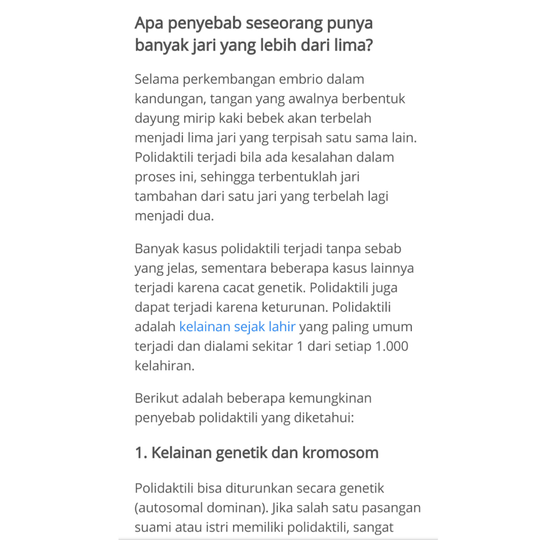 Polidaktili Kelebihan apa Kekurangan ya Gan?