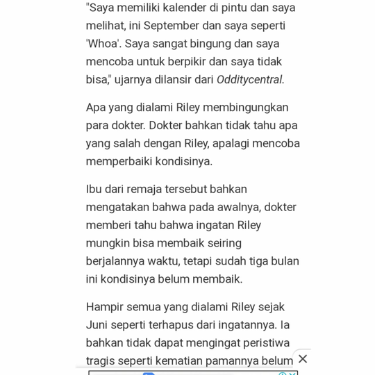 Memori Gadis Ini Auto Reset Setiap 2 Jam, Kok Bisa ya Gan!
