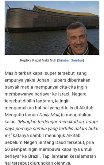 Pria Ini Menghabiskan Banyak Uang Untuk Sebuah Replika Kapal Nabi Nuh, Benarkah?