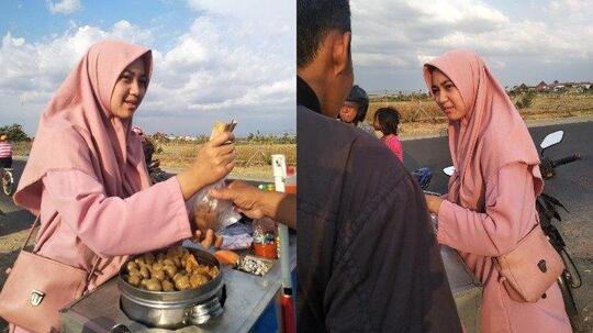 Viral! Penjual Cilok Cantik, Awalnya Cuma Bantu Sang Kakak, Kini Omset Naik