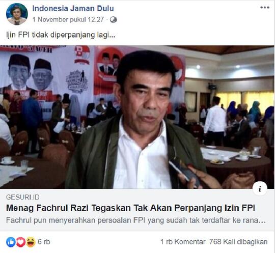 Menteri Agama Tidak Akan Perpanjang Izin FPI?