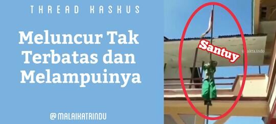 Siswi SD Ini Berseluncur Di Tiang Bendera Dengan Santuy, Ada Bakat Jadi Damkar?