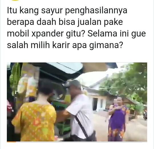 S3 Menarik Pembeli, Netizen Salfok Dengan Tukang Sayur yang Berjualan Pakai Xpander