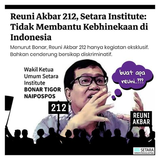 Tak Berkontribusi bagi Kebhinekaan, Reuni Akbar 212 Acara Kaum Ekslusif!
