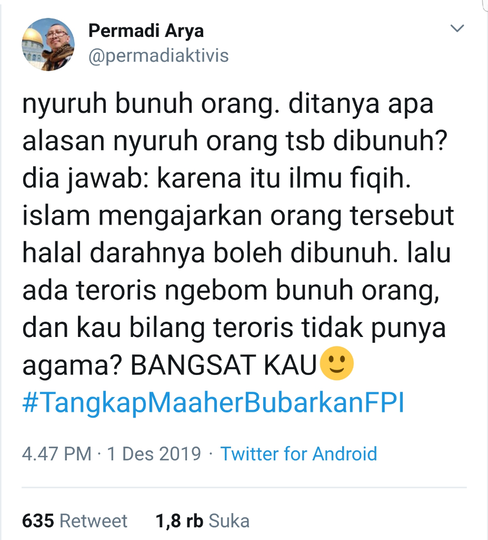 Abu Janda: Maheer Ini Adalah Bukti Islam Radikal